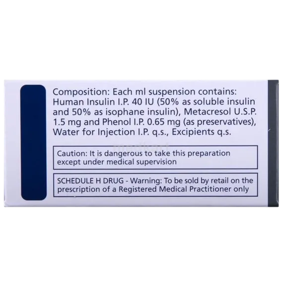 mixtard 50/50 40iu vial 10 ml